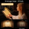 éclairage large 19leds lampe de lecture portable